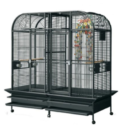 RC Castello II parrot cage with large interior space and sturdy metal construction